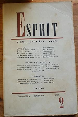 Esprit N° 2 de février 1954 - Vingt-deuxième année