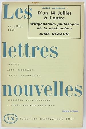Les lettres nouvelles n°20 Wittgenstein Aimé Césaire