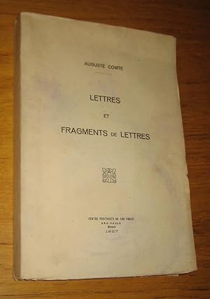 Lettres et fragments de lettres