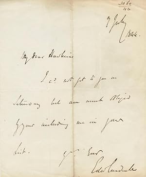 Autographed Signed Letter (ASL) of Edward Cardwell, Viscount Cardwell