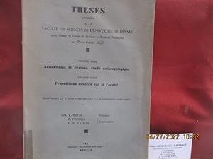 Armoricains et Bretons, étude anthropologique - Propositions données par la Faculté - Thèses prés...
