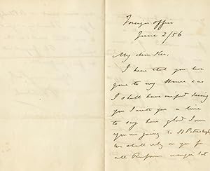 Autographed Signed Letter (ASL) of John Wodehouse, 1st Earl of Kimberley