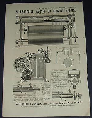 1887 Illustrated Advertisement for Butterworth & Dickinson Machinery