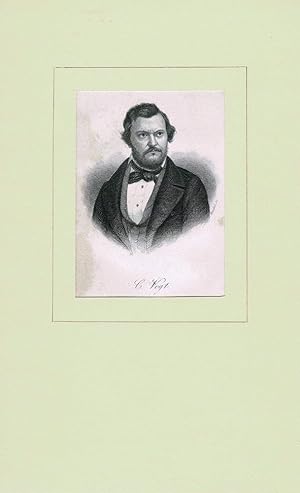 PORTRAIT C. Vogt. (1817 Gießen - 1895 Genf, Naturwissenschaftler, Politiker). Brustbild en face. ...