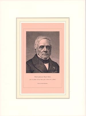 PORTRAIT Daniel Francois Esprit Auber. (1784 Caen - 1871 Paris, Komponist). Schulterstück en face...