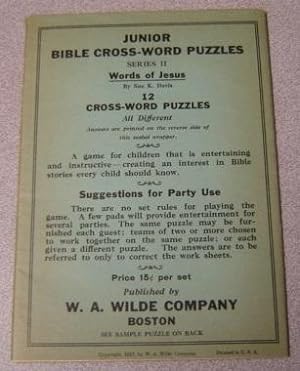 Junior Bible Cross-word Puzzles, Series II, Words Of Jesus