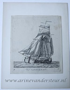 [Antique print, etching] Koopvaardy - buys Zeijlende bij de wind; Verscheide soorten Hollandse sc...