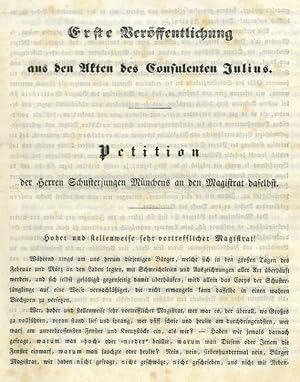 REVOLUTION 1848. - Flugblatt. - München. - Schusterjungen. "Petition der Herren Schusterjungen Mü...