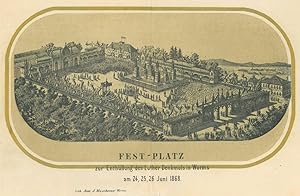 WORMS. "Fest-Platz zu Enthüllung des Luther-Denkmals in Worms am 24, 25, 26 Juni 1868". Blick auf...