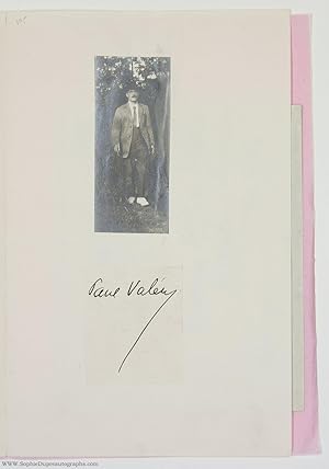 Signature 'Paul Valéry' on piece, (Paul, 1871-1945, French Poet, Essayist and Philosopher) and hi...