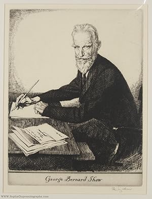 Fine Unsigned Proof Portrait Etching by Edmund J. Sullivan, (George Bernard, 1856-1950, Dramatist...