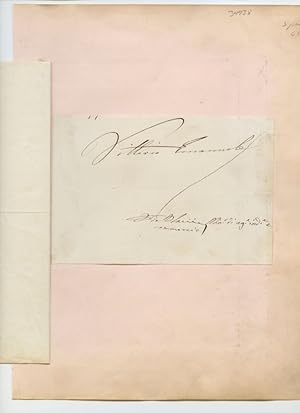 Signature of Victor Emanuel II (Vittorio Emanuele Maria Alberto Eugenio Ferdinando Tommaso) and f...