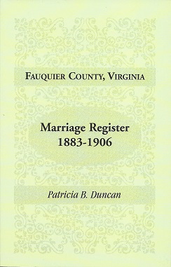 Fauquier County, Virginia, Marriage Register, 1883-1906