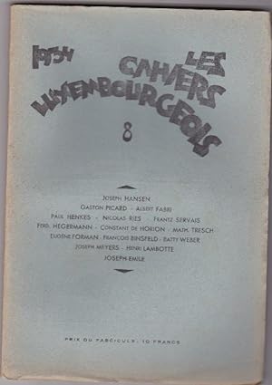 Les Cahiers Luxembourgeois - 1934 - N.8