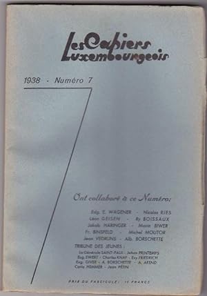 Les Cahiers Luxembourgeois - 1938 - N.7