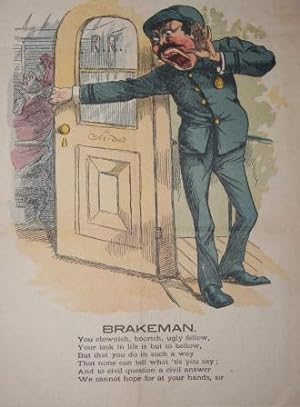 Humorous Mid-Nineteenth Century Vinegar Valentine "Brakeman"