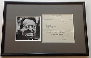 Framed Typed Letter Signed on "I. F. Stone's Weekly" letterhead