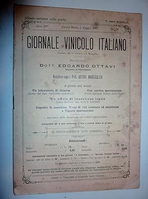IL GIORNALE VINICOLO ITALIANO Anno 29 Casale Monferrato,3 Maggio 1903 n.° 18