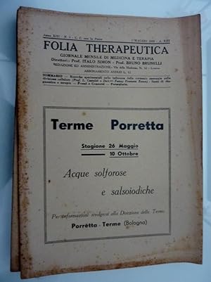 Lotto Riviste FOLIA THERAPEUTICA 1935 / 1936 / 1937