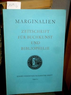 Marginalien 119 1990/3. Zeitschrift für Buchkunst und Bibliophilie (bis 1968: Blätter der Pirckhe...