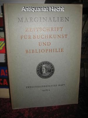 Marginalien 72/1978. Zeitschrift für Buchkunst und Bibliophilie (bis 1968: Blätter der Pirckheime...