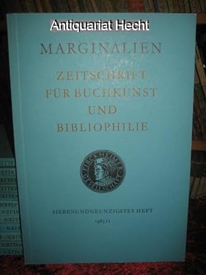 Marginalien 97/1985. Zeitschrift für Buchkunst und Bibliophilie (bis 1968: Blätter der Pirckheime...