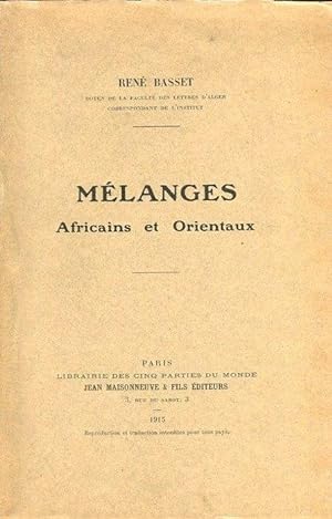 Melanges; Africains et Orientaux