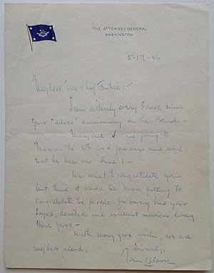 Autographed Letter Signed on "Attorney General" letterhead