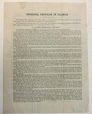 EPISCOPAL TROUBLES IN ILLINOIS. THE FOLLOWING LETTERS APPEARING TO SOME LAYMEN WORTHY, AT THIS TI...