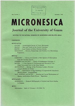 Micronesica: Journal of the University of Guam. Devoted to the Natural Sciences of Micronesia and...