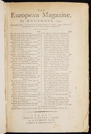 The European Magazine, and London Review, for November 1792 [Mutiny on the Bounty; Charlotte Turn...