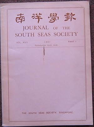 JOURNAL OF THE SOUTH SEAS SOCIETY. VOL. XVII. 1961. PART 1.