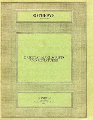Oriental Manuscripts and Miniatures (London, Oct. 10, 1988)