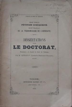 Droit Romain pétition d'hérédité; Droit Français de la Transmission de l'hérédité
