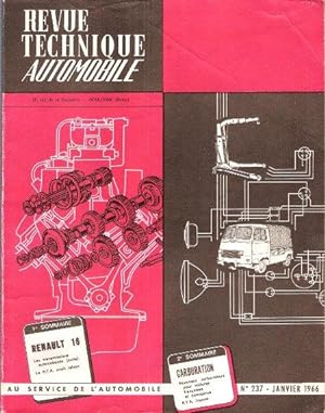 Revue Technique Automobile n° 237 - Janvier 1966 : Renault 16 - et Carburation