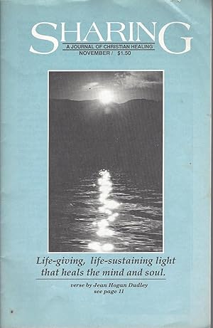 Sharing, A Journal Of Christian Healing (1989) Volume LVII, Number 9, November, 1989