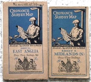 Two Quarter Inch Maps - East Anglia (1930) & Midlands (N) )1927)