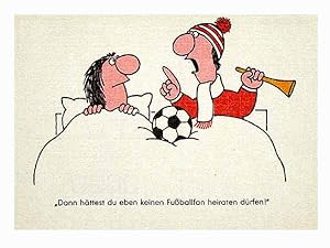 Fussball Knüller. 13 humorvolle Karikaturen zum Fußball als Postkarten in einer Mappe