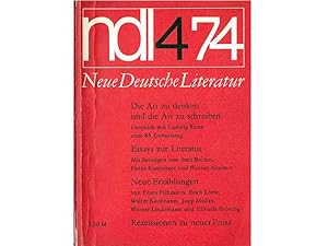 Neue Deutsche Literatur. Hrsg. vom Schriftstellerverband der DDR. 22. Jahrgang/Heft 4/1974