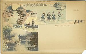 Muskoka. Shadow River and South Falls, Ontario Canada. Private Post Card