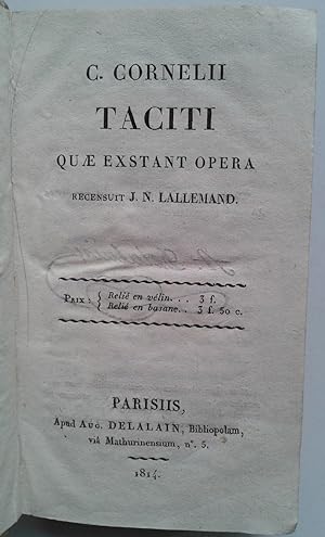 C. Cornelii TACITI quae Exstant Opera