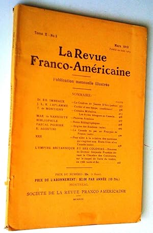 La revue franco-américaine, tome X, no 5, mars 1913