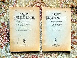 2 GERMAN CRIMINOLOGY BOOKLETS - ARCHIV FÜR KRIMINOLOGIE - Illustrated 1943-1944