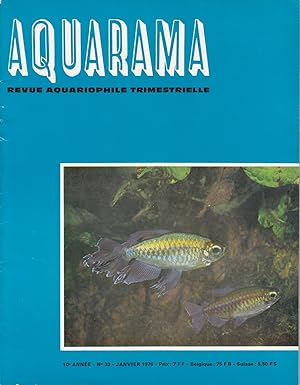 Aquarama, revue aquariophile trimestrielle. no33 janvier 1976