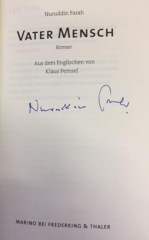 Vater Mensch. - Signiertes Exemplar, Erstausgabe Roman.