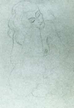 Photographs of drawing by Gustav Klimt.