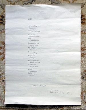 KORE - LARGE POETRY BROADSIDE - SIGNED LIMITED 1 OF 26 RARE 1975