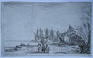 [Antique prints, etchings, 1639] Six marines [Eight Marines; set title]/Zes schepen, published 16...