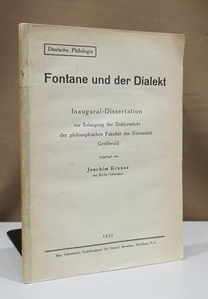 Fontane und der Dialekt. Inaugural-Dissertation.