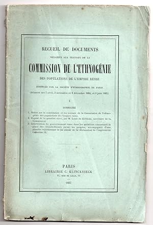 Recueil de documents relatifs aux travaux de la Commission de l'Ethnogénie des Populations de l'E...
